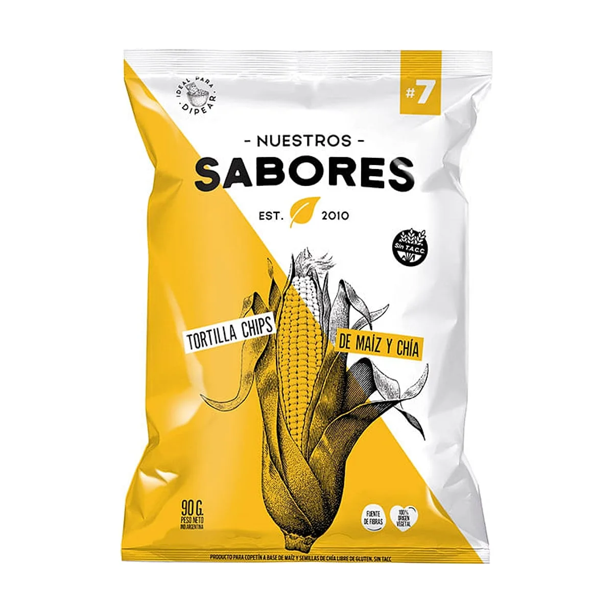 Nuestros Sabores - Tortilla chips de maiz y chìa x 90 gr
