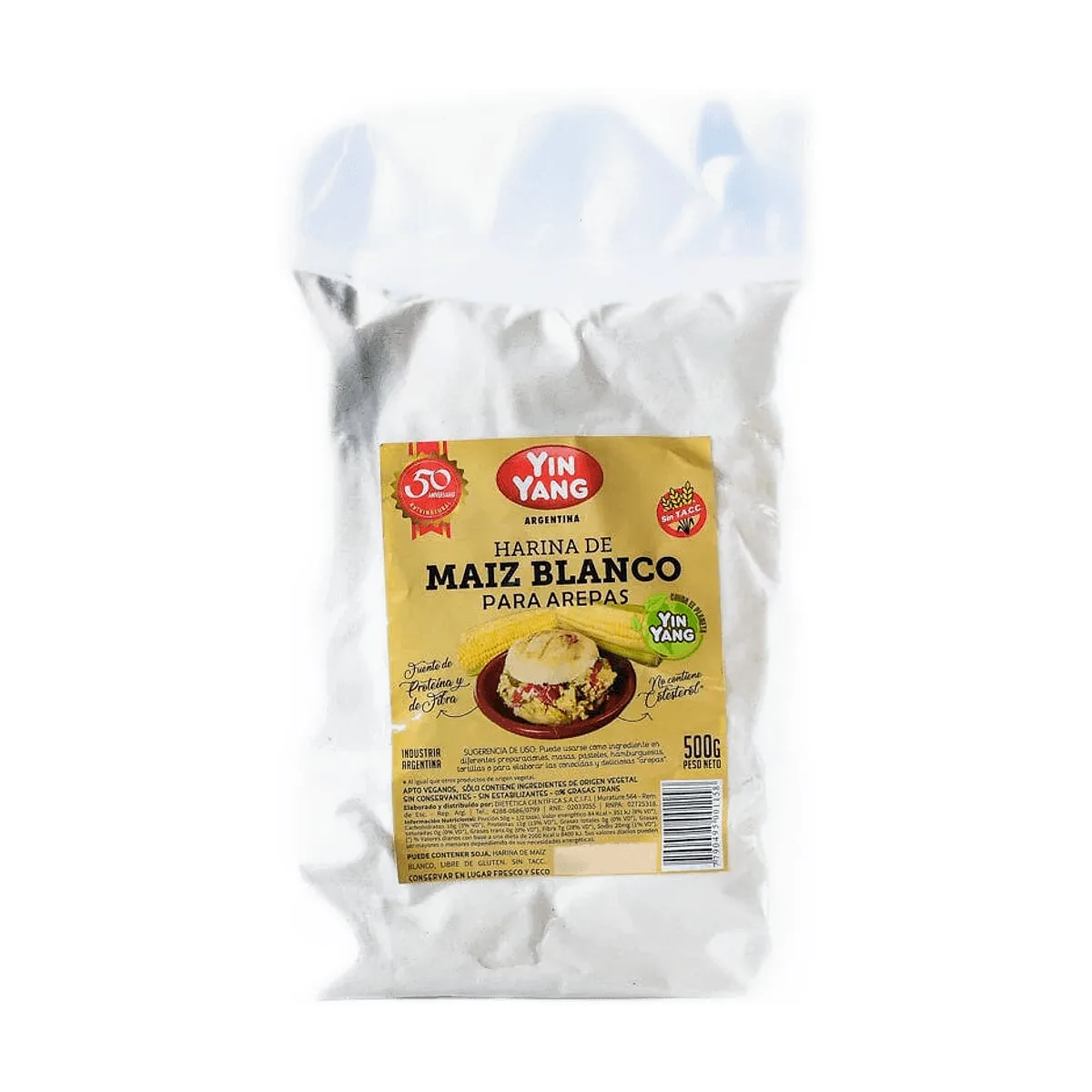 Yin Yang - Harina de maiz blanco para arepas x 500 gr