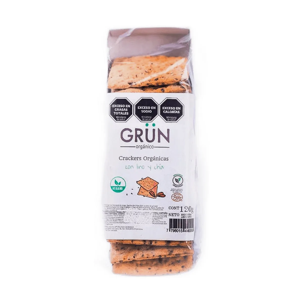 Grun - Crackers con lino y chia x 120 gr