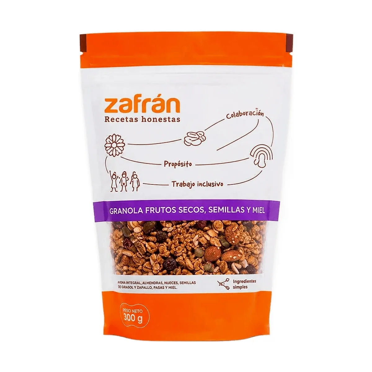 Zafran - Granola de frutos secos, semillas y miel x 300 gr