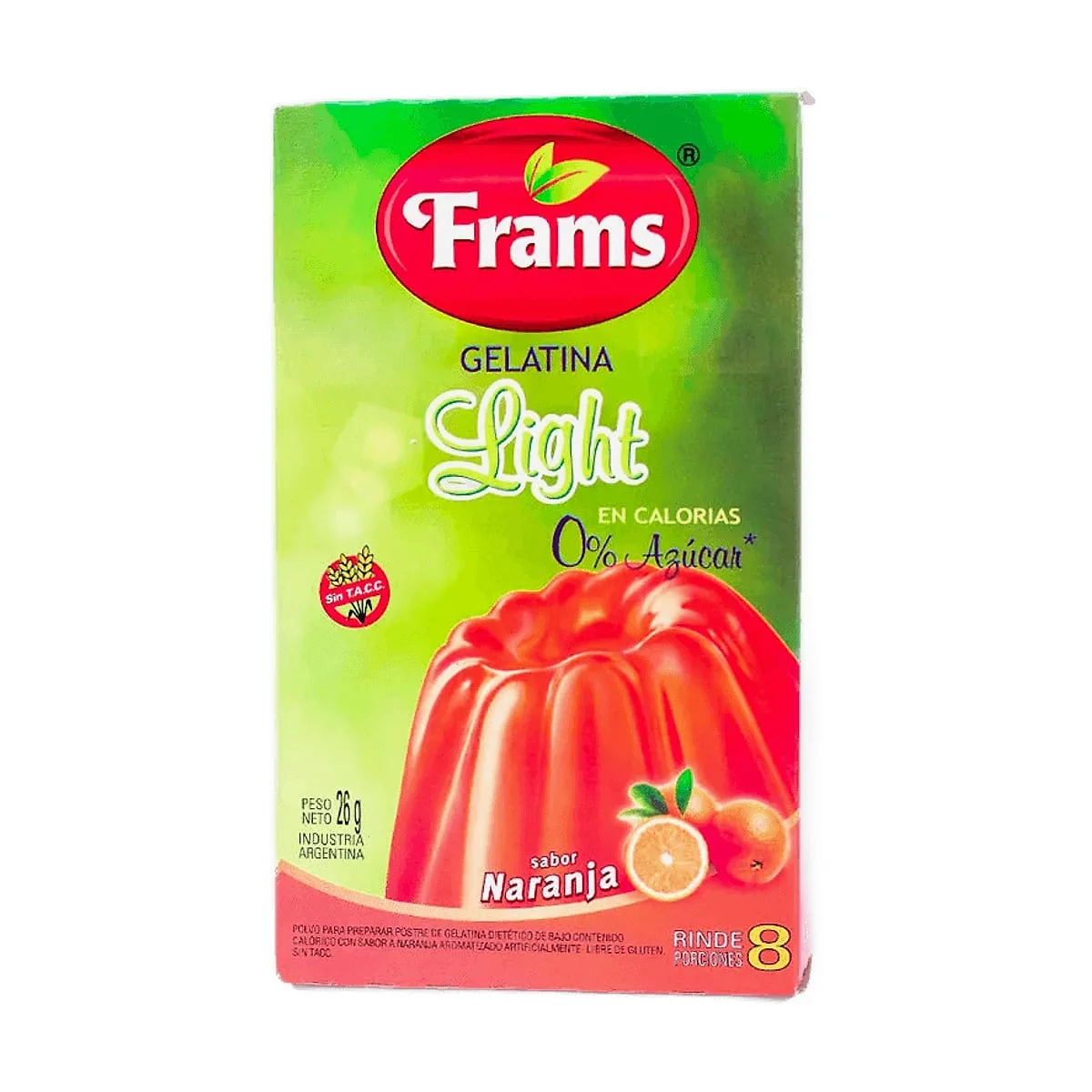 Frams - Gelatina light sabor naranja x 26 gr