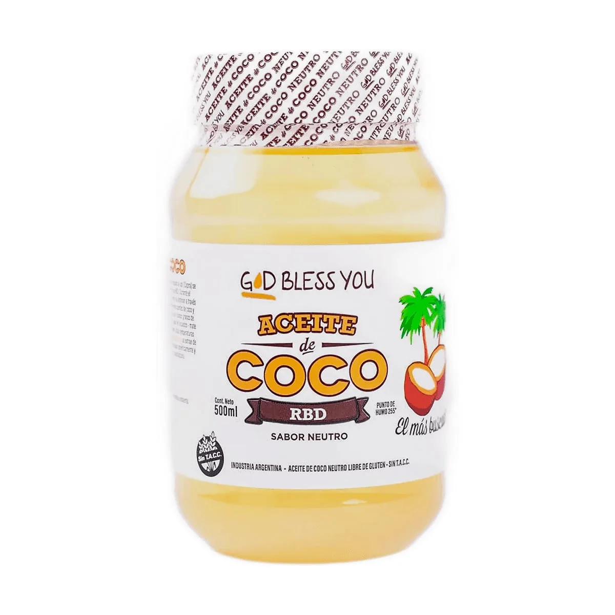 God Bless You - Aceite de coco neutro x 500 ml