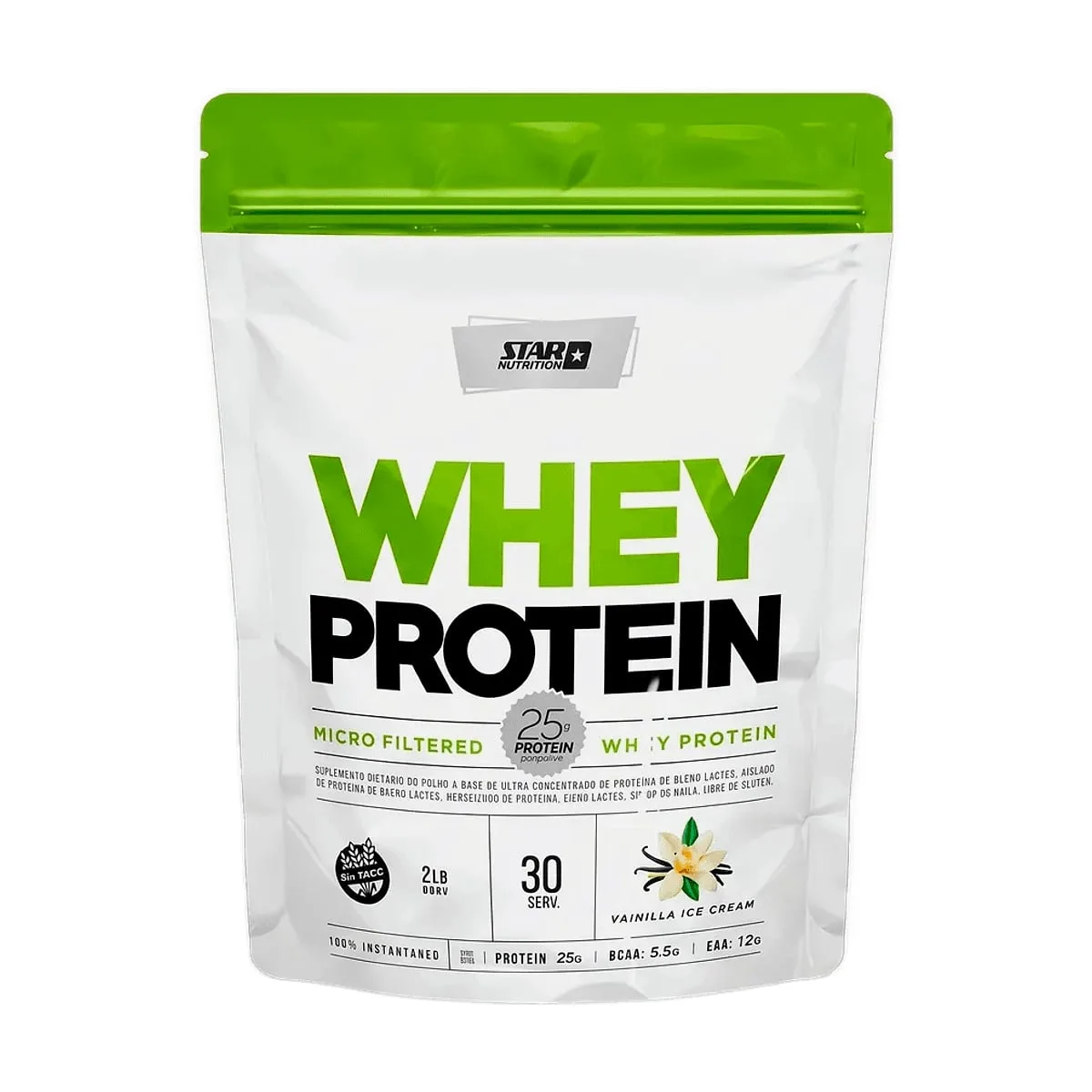 Star Nutrition - Whey protein sabor vainilla repuesto x 908 gr