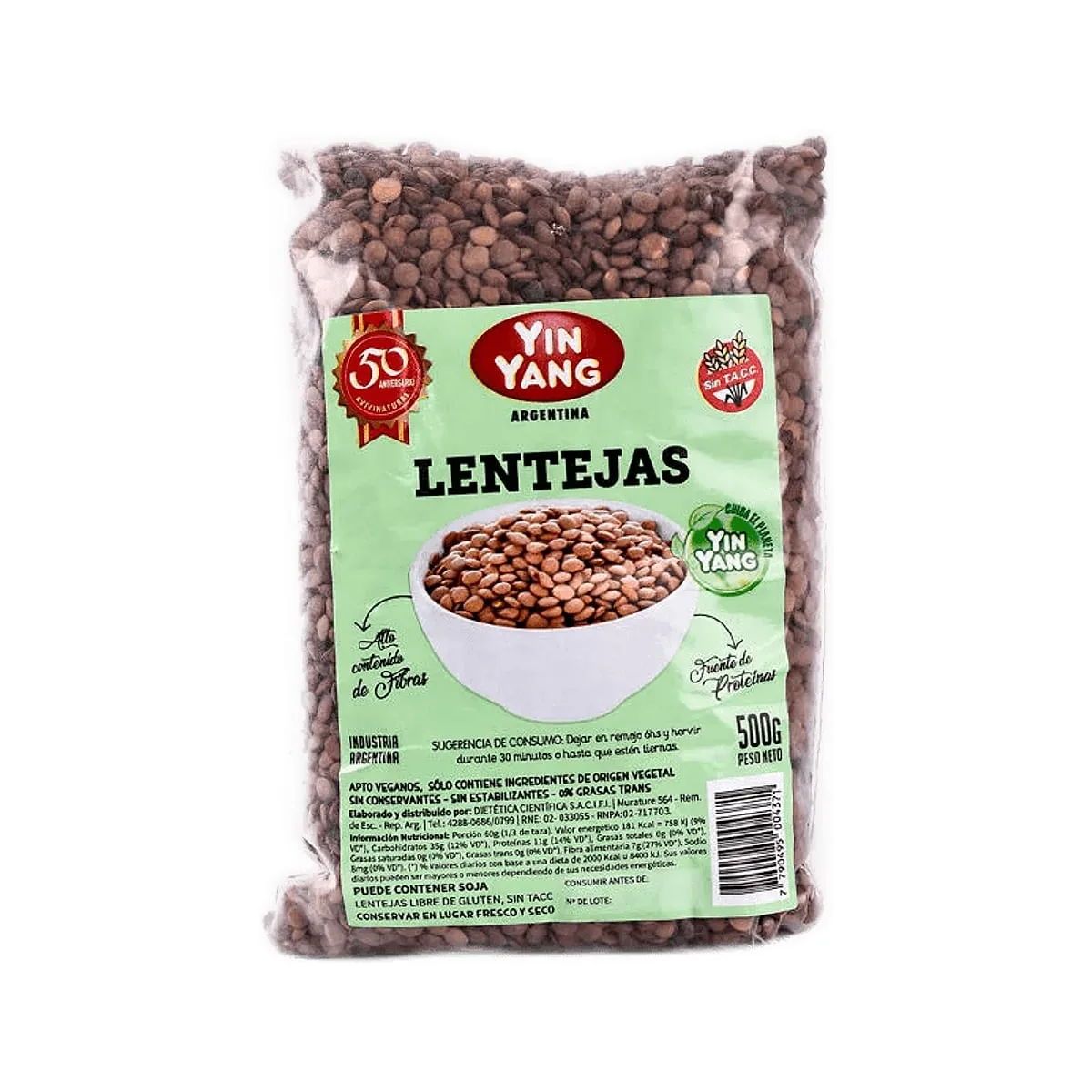 Yin Yang - Lentejas sin tacc x 500 gr