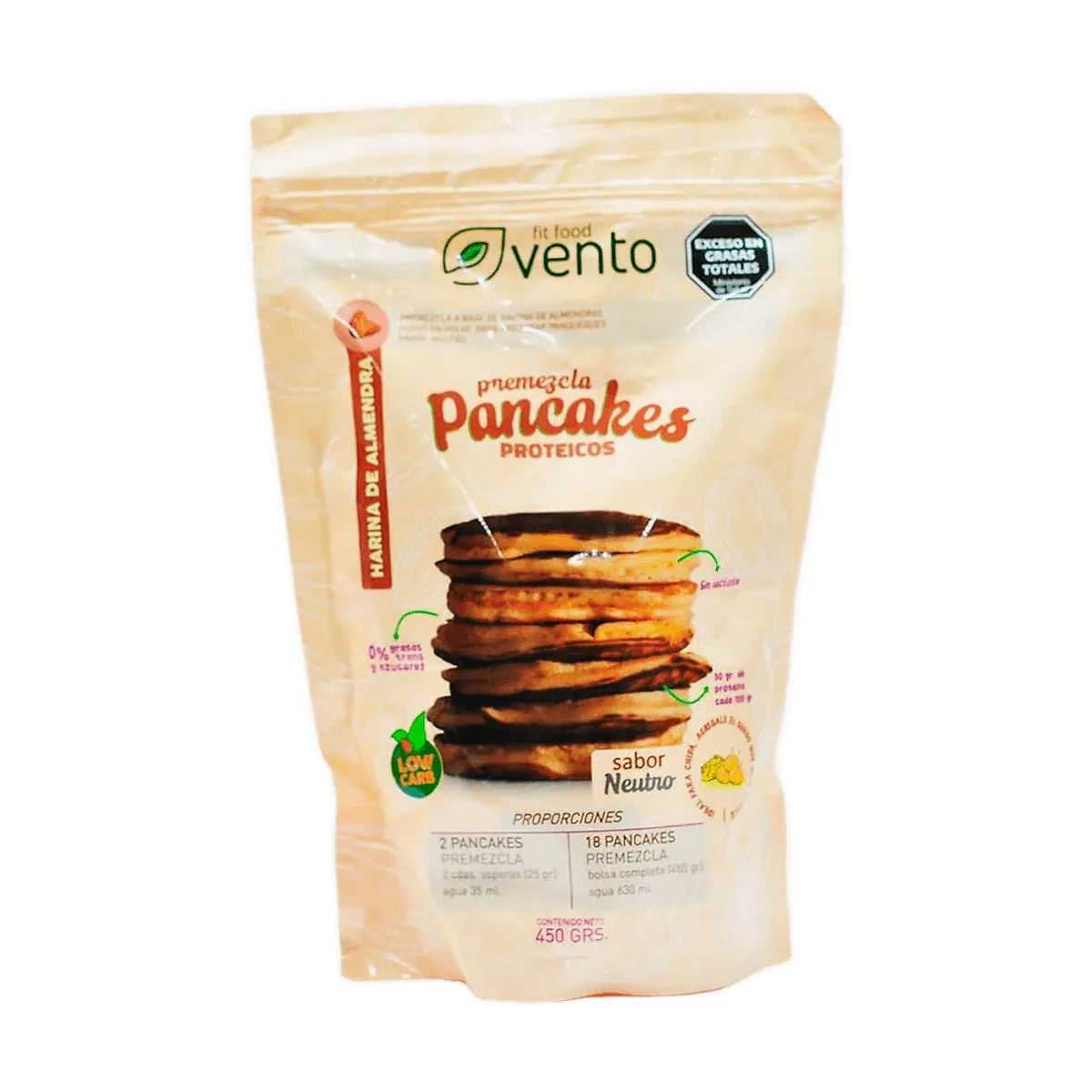 Vento - Premezcla para pancakes keto sabor salado x 450 gr