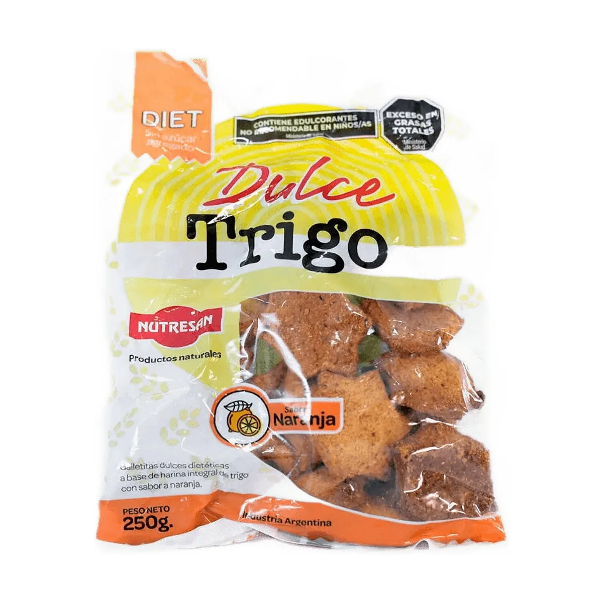 Nutresan - Galletitas dulces sin azúcar sabor naranja x 250 gr