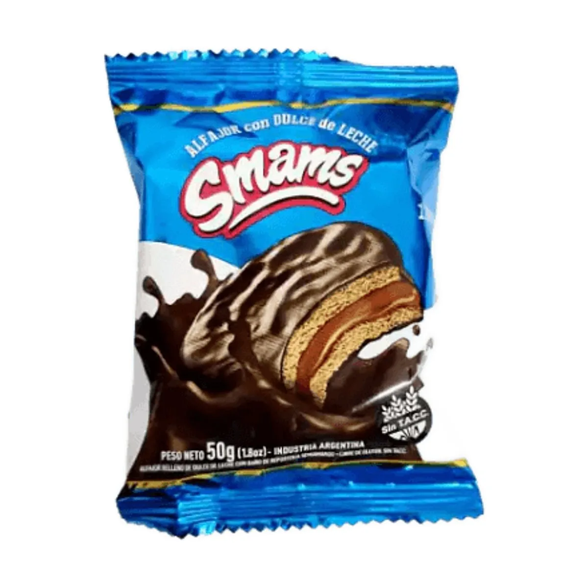 Smams - Alfajor de chocolate bañado c/choco x 50 gr