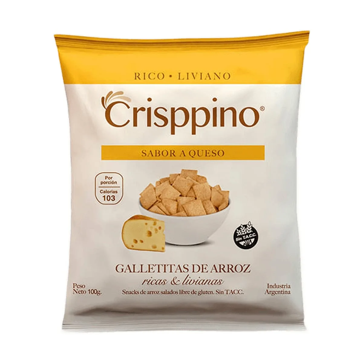 Crisppino - Galletitas de arroz sabor queso x 100 gr