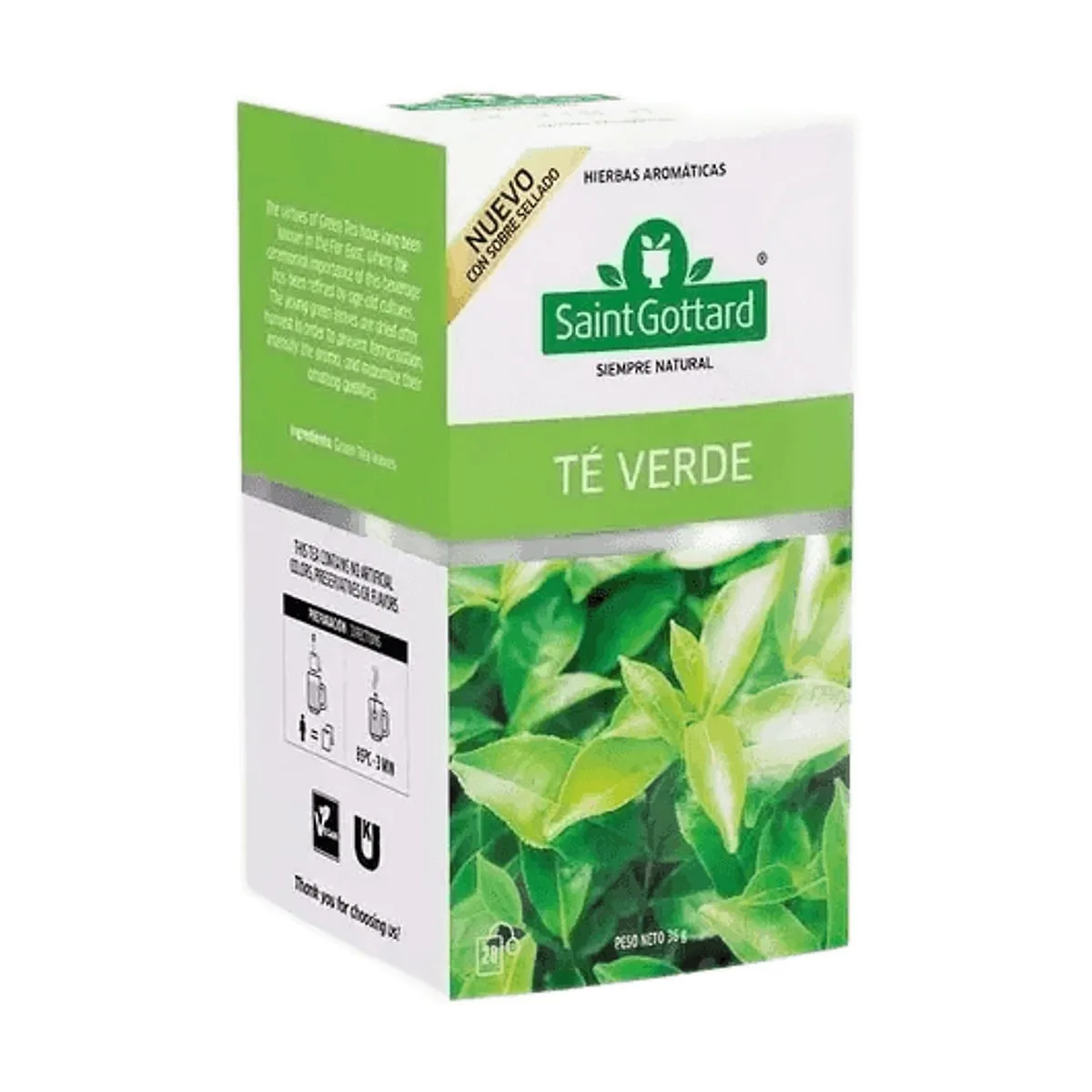 Saint Gottard - Té verde x 20 saq
