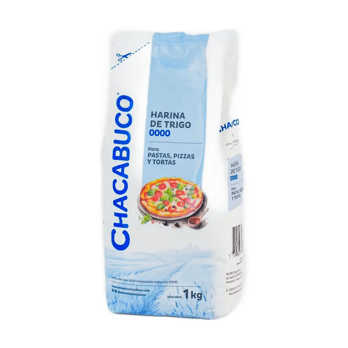 Chacabuco - Harina de trigo 0000 para pastas, pizzas y tortas x 1 kg