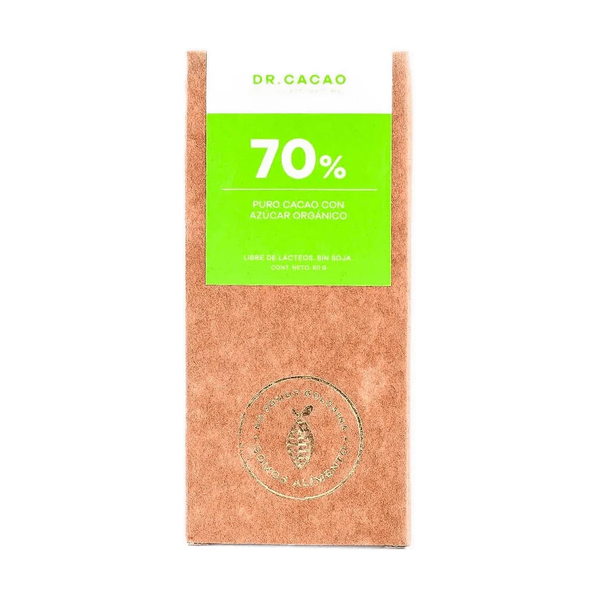 Dr Cacao - Chocolate al 70% de cacao con azucar organico x 80 gr