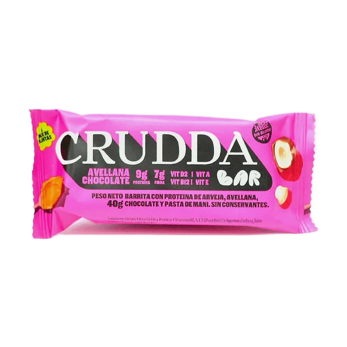 Crudda - Barrita sabor avellana chocolate x 40 gr