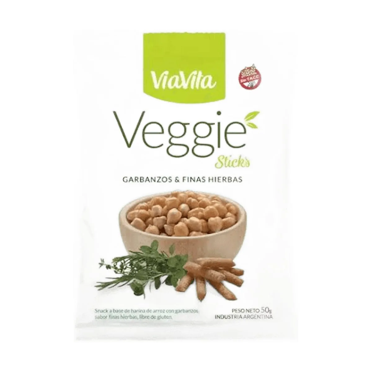 Viavita - Snacks veggie de garbanzo y finas hierbas x 50 gr