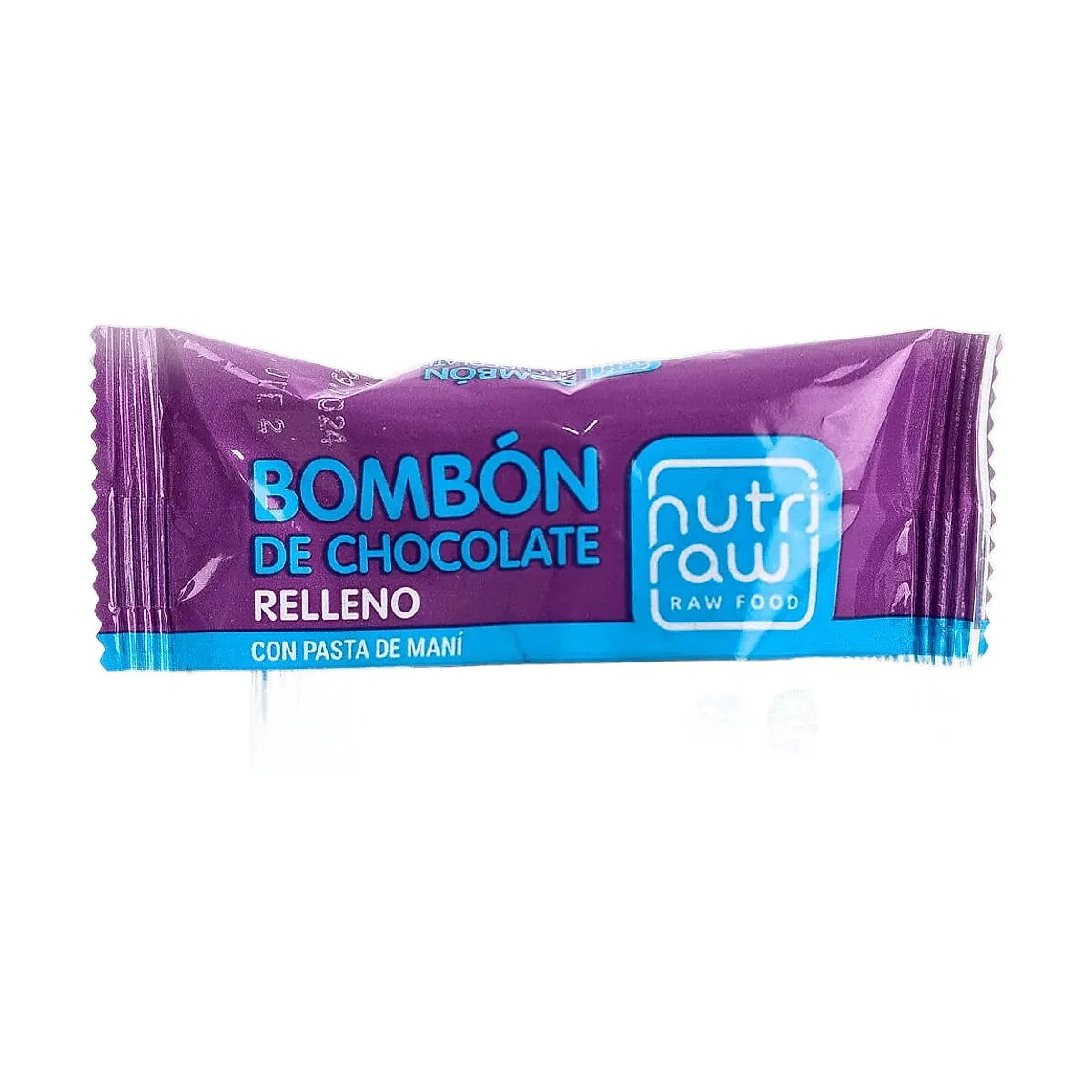 Nutri Raw - Bombon de chocolate relleno c/pasta de mani x 30 gr