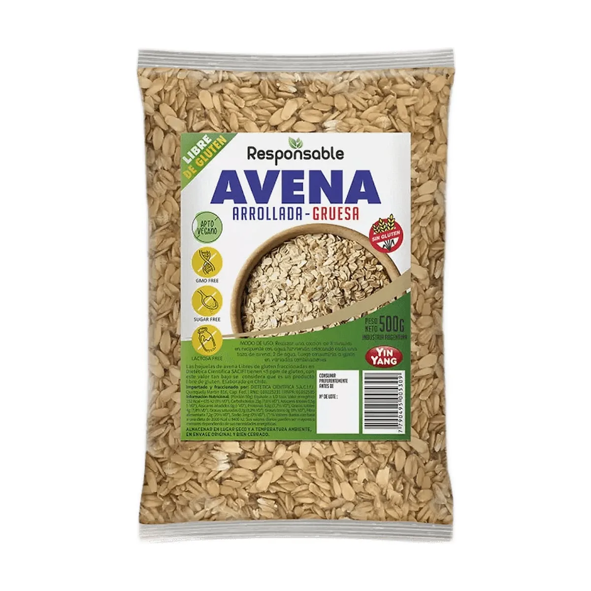 Yin Yang - Avena gruesa sin gluten x 500 gr