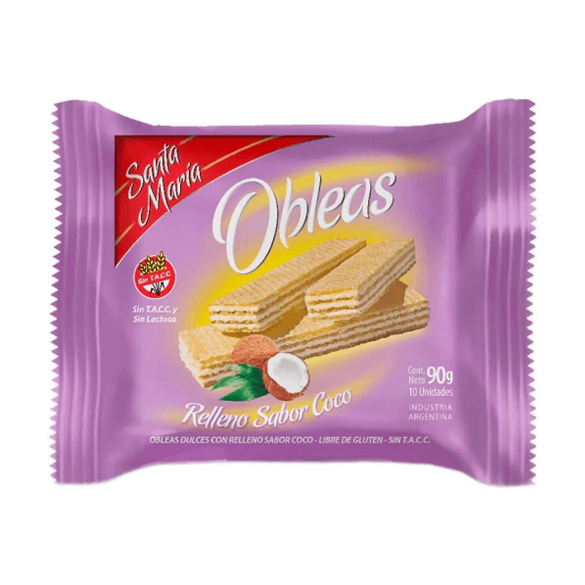 Santa Maria - Oblea sabor coco x 90 gr