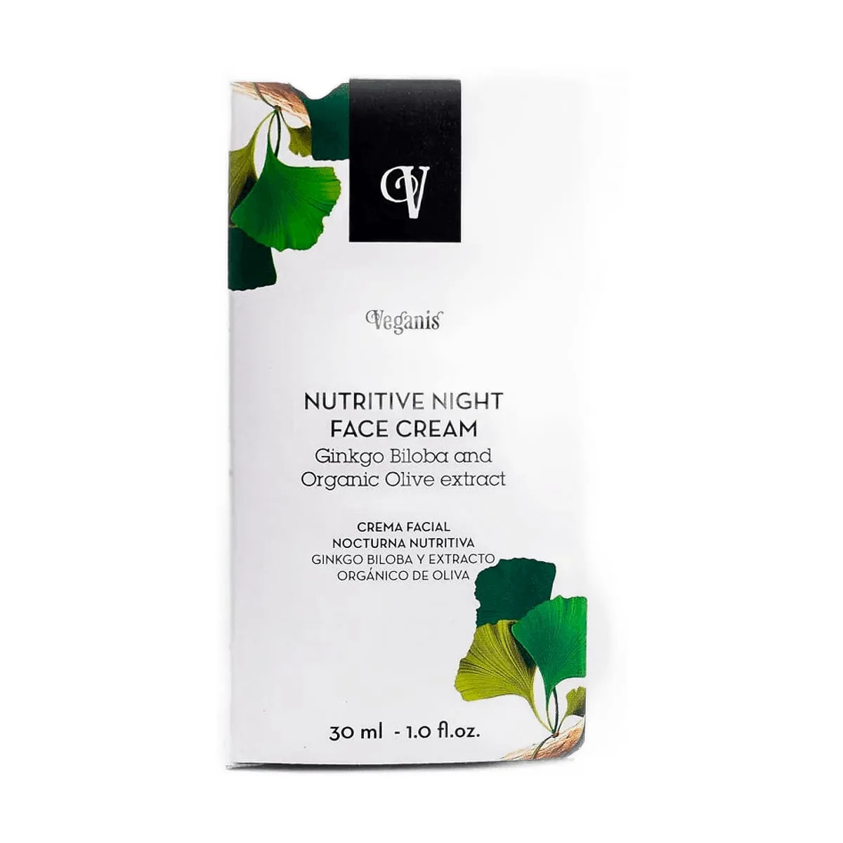 Veganis - Crema facial nocturna ginkgo biloba y oliva x 30 ml