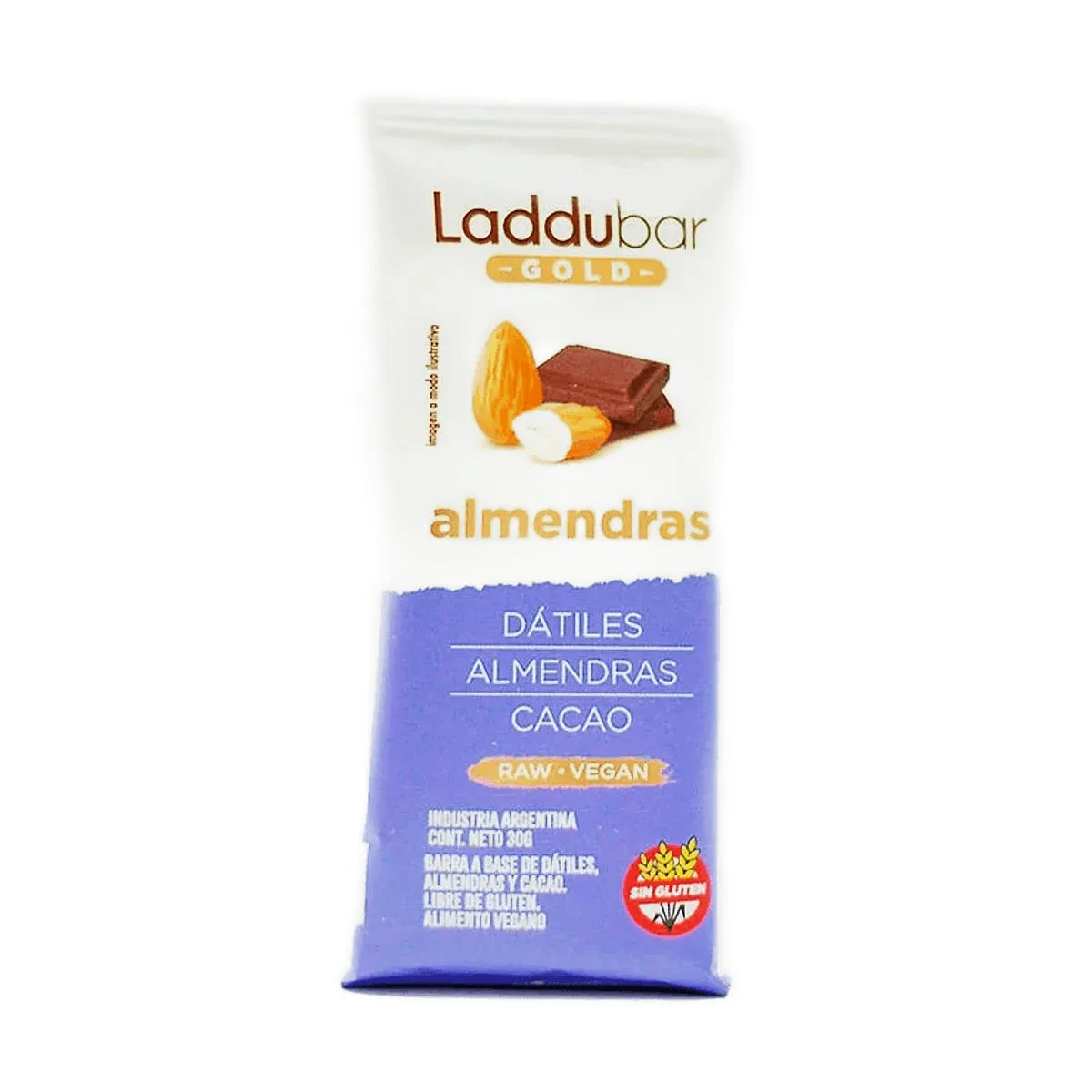 Laddubar - Barrita sabor almendras y cacao x 30 gr