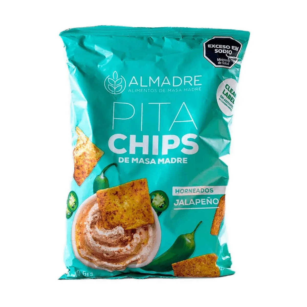 Almadre - Pita chips de masa madre jalapeño x 115 gr