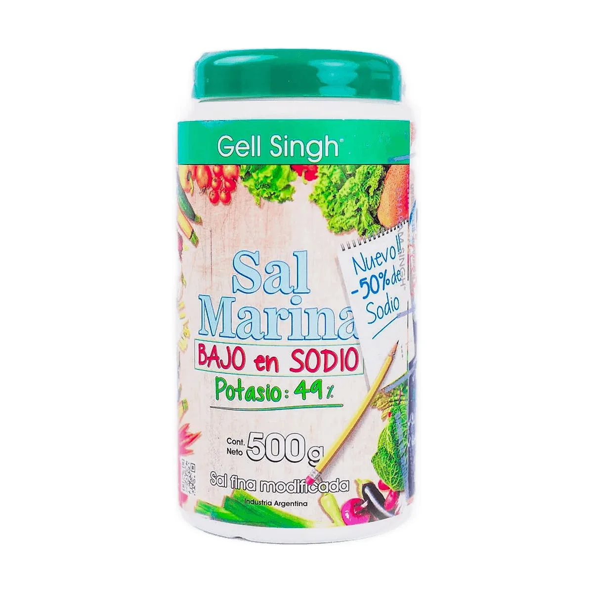 Gell Singh - Sal marina fina bajo en sodio x 500 gr